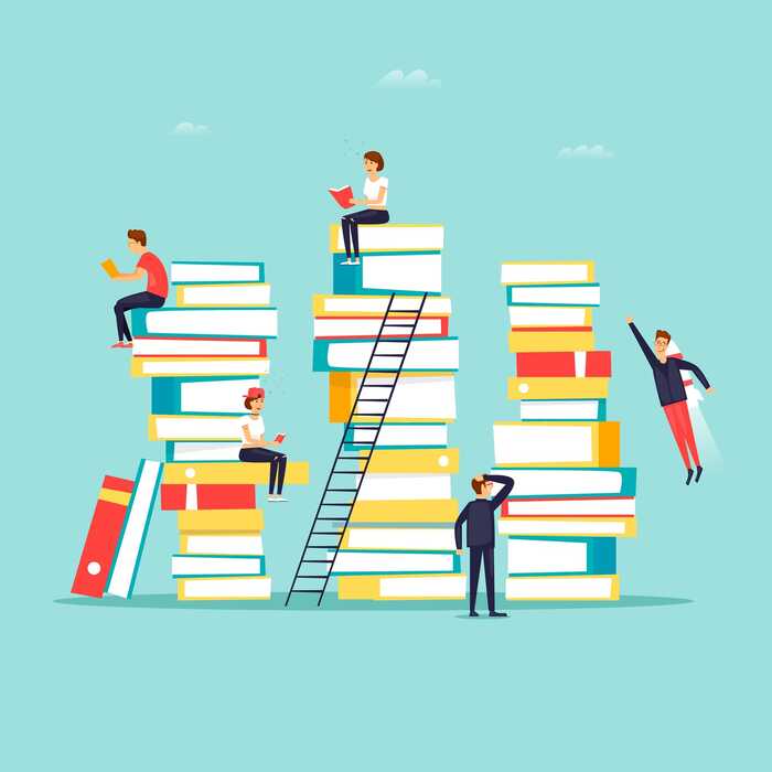 piles of books and ladder piles of books and ladder