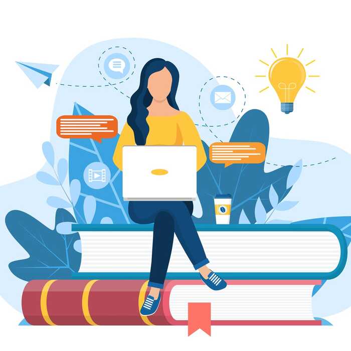 lady with laptop on books lady with laptop on books