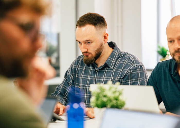 Jack Turner working on a project in an office